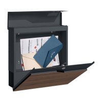 Schartec Holz Design Standbriefkasten Edelstahl SBS-1-SPB-7