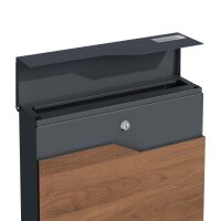 Schartec Holz Design Standbriefkasten Edelstahl SBS-1-SPB-7