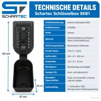 Schartec Schlüsselbox SKB1 – Schlüsselsafe mit Zahlencode für Außen