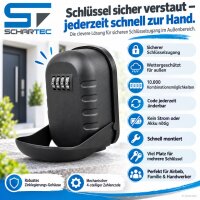 Schartec Schlüsselbox SKB2 – Schlüsselsafe mit 4-stelligem Zahlencode für Außen
