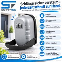 Schartec Schlüsselbox SKB3 – Schlüsselsafe mit 4-stelligem Zahlencode für Außen
