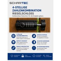 Schartec Türriegel mit Zahlencode – Mechanisches Riegelschloss