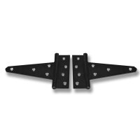 Gartentor Beschlag-Set schwarz – Torfalle, T-Scharniere & Griff in modernem Design