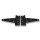 Gartentor Beschlag-Set schwarz – Torfalle, T-Scharniere & Griff in modernem Design
