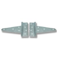 Gartentor Beschlag-Set silber – Torfalle, T-Scharniere & Griff in modernem Design