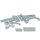 Gartentor Beschlag-Set silber – Torfalle, T-Scharniere & Griff in modernem Design
