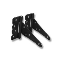Gartentor Beschlag-Set schwarz – Torfalle & T-Scharniere in Classic Design