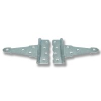 Gartentor Beschlag-Set silber – Torfalle & T-Scharniere in Classic Design