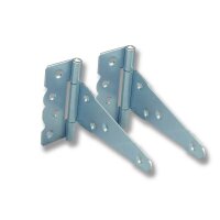 Gartentor Beschlag-Set silber – Torfalle & T-Scharniere in Classic Design
