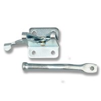 Gartentor Beschlag-Set silber – Torfalle & T-Scharniere in Classic Design