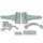 Gartentor Beschlag-Set silber – Torfalle & T-Scharniere in Classic Design