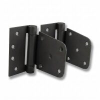 Gartentor Beschlag-Set schwarz extra-breit – Torfalle & T-Scharniere in schlichtem Design
