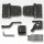 Gartentor Beschlag-Set schwarz extra-breit – Torfalle & T-Scharniere in schlichtem Design