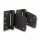 Gartentor Beschlag-Set schwarz extra-breit – Torfalle & T-Scharniere in schlichtem Design