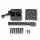 Gartentor Beschlag-Set schwarz extra-breit – Torfalle & T-Scharniere in schlichtem Design