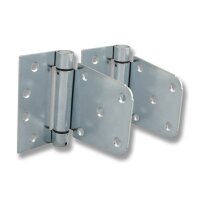 Gartentor Beschlag-Set silber extra-breit – Torfalle & T-Scharniere in schlichtem Design