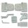 Gartentor Beschlag-Set silber extra-breit – Torfalle & T-Scharniere in schlichtem Design