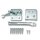 Gartentor Beschlag-Set silber extra-breit – Torfalle & T-Scharniere in schlichtem Design