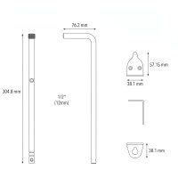 Bodenschieber, schwarz pulverbeschichtet, Stahl inkl. Führungswinkel & Schrauben 305 mm