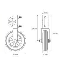 Torrolle groß ST172016 – Laufrolle für Metallrohr-Tore, Kettenglieder- & Bauzäune, pulverbeschichtet