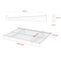 Schartec Aluminium-Vordach P1400 | 1400 x 900 mm