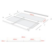 Schartec Aluminium-Vordach P1400 | 1400 x 900 mm