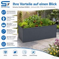 Hochbeet Metall Anthrazit 200 x 100 x 77 cm –...