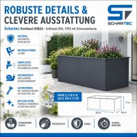 Hochbeet Metall Anthrazit 200 x 100 x 77 cm – Schartec SHB2A mit Schneckenkante