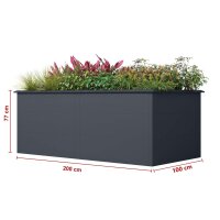 Hochbeet Metall Anthrazit 200x100x77 cm – Schartec SHB2A mit Schneckenkante