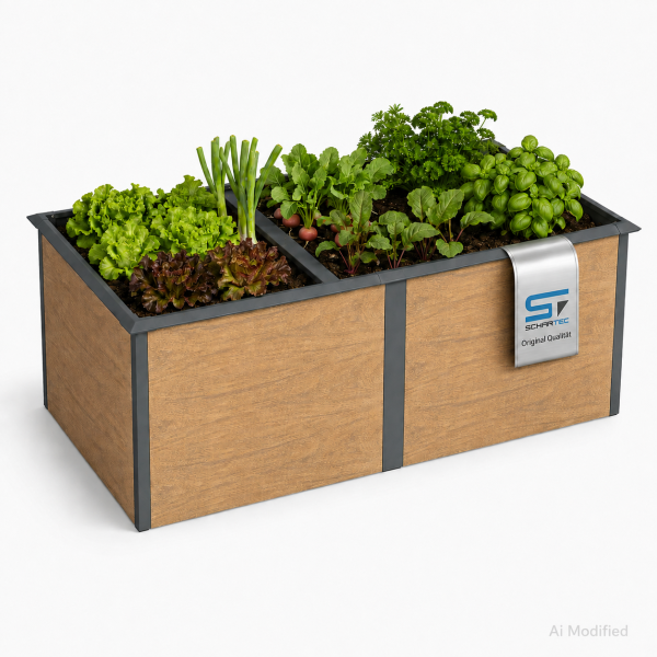 Hochbeet Metall Holzoptik 200 x 100 x 77 cm – Schartec SHB2H UV-beständig