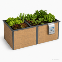 Hochbeet Metall Holzoptik 200 x 100 x 77 cm –...