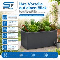 Hochbeet Metall Anthrazit 150 x 75 x 77 cm –...