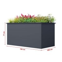 Hochbeet Metall Anthrazit 150x75x77 cm – Schartec SHB1A mit Schneckenkante