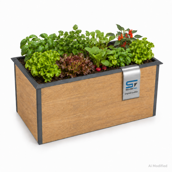 Hochbeet Metall Holzoptik 150 x 75 x 77 cm – Schartec SHB1H UV-beständig