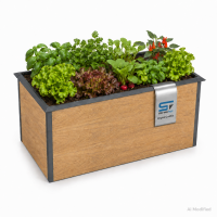 Hochbeet Metall Holzoptik 150 x 75 x 77 cm –...