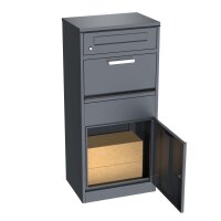 Schartec Paketbox PB2 in Anthrazit mit Beleuchtung (Solar)