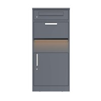Schartec Paketbox PB2 in Anthrazit mit Beleuchtung Solar
