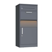 Schartec Paketbox PB2 in Anthrazit mit Beleuchtung (Solar)