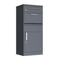 Schartec Paketbox PB2 in Anthrazit mit Beleuchtung (Solar)