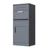 Schartec Paketbox PB2 in Anthrazit mit Beleuchtung (Solar)