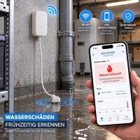 2 x WLAN Wassermelder mit App-Benachrichtigung – Smarter Wassersensor für Keller & Boden