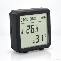 2 x WLAN Temperatur & Luftfeuchtigkeitssensor – Smartes Hygrometer & Thermometer schwarz