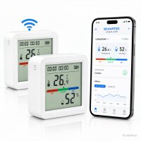 2 x WLAN Temperatur & Luftfeuchtigkeitssensor mit...